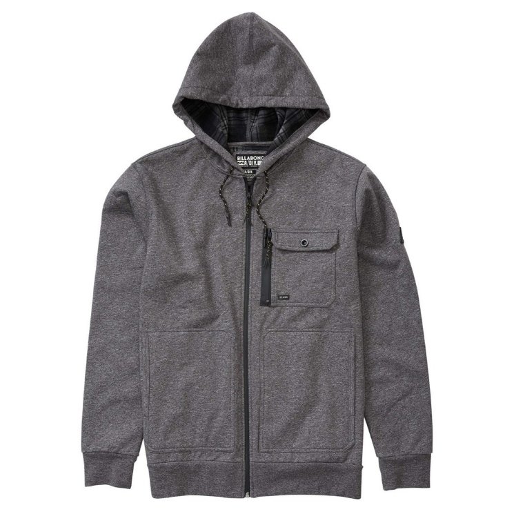ТОЛСТОВКА  Billabong QUADRANT ZIP UP BLACK HEATHER