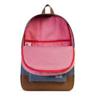Herschel Heritage Dark Chambray Crosshatch Tan Synthetic Leather