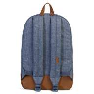 Herschel Heritage Dark Chambray Crosshatch Tan Synthetic Leather